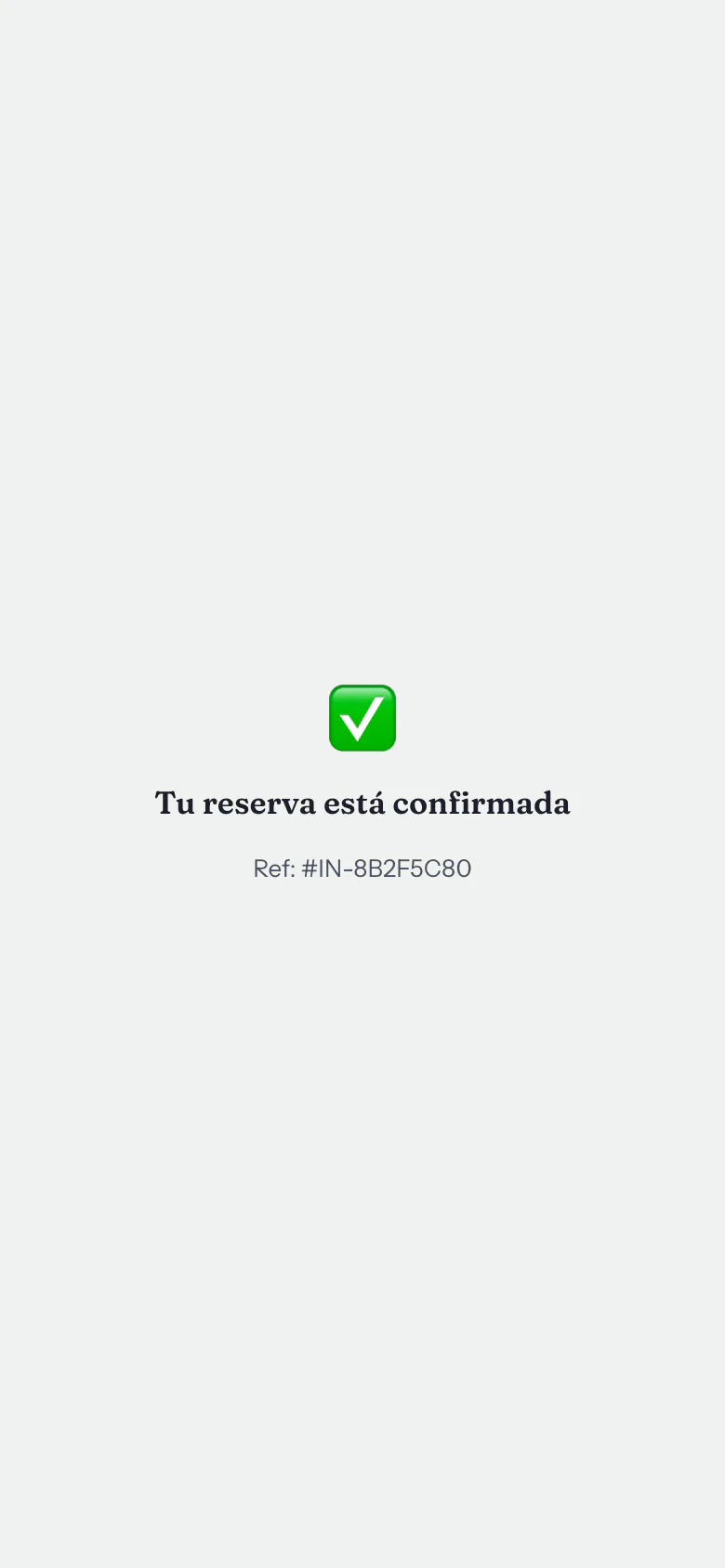 Pantalla de cita confirmada